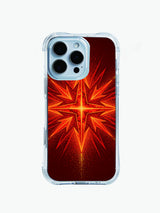 PhoneCasing iPhone 14 Pro Max Case with bohemian radial arrow design, vintage terracotta tone, drop-proof reinforced corner protection.