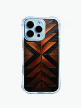 iPhone 14 Pro Max case with brown stippled geometric artwork