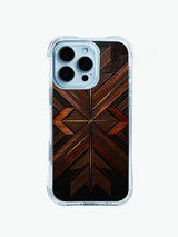 iPhone 14 Pro Max case with copper geometric starburst pattern
