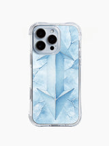 iPhone 14 Pro Max case with crystal-like blue diamond artwork