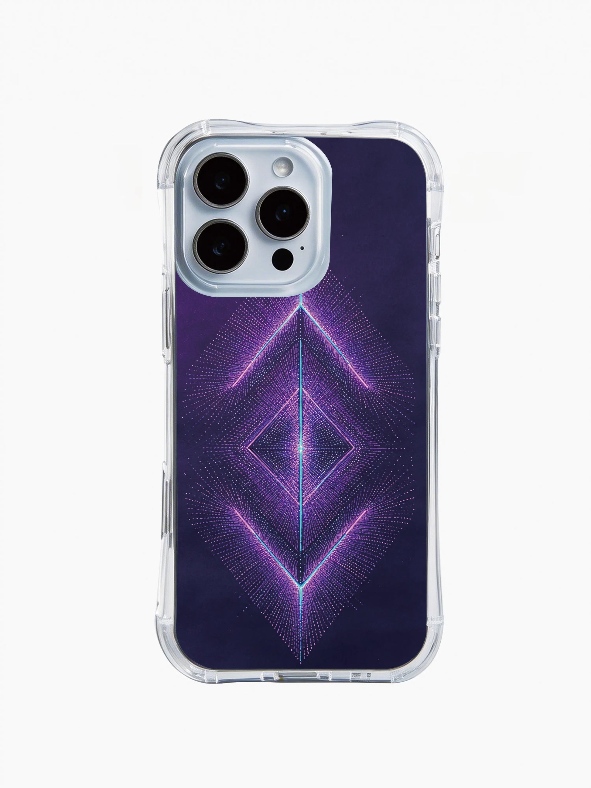 PhoneCasing iPhone 14 Pro Max Case with cyber Navajo arrow neon art, minimalist futuristic design