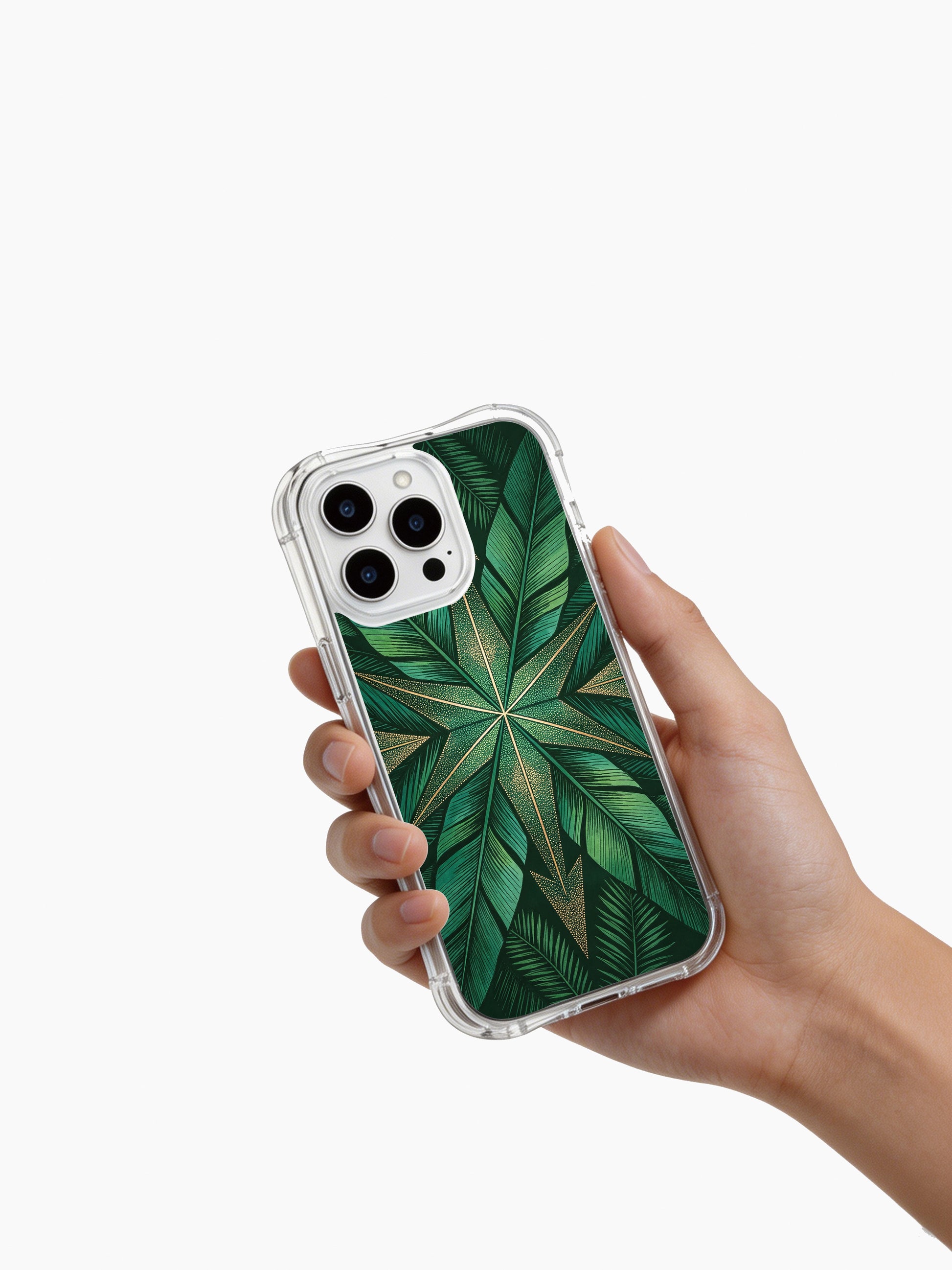 PhoneCasing iPhone 14 Pro Max Case showcasing emerald Navajo design, MagSafe compatible slim fit phone cover