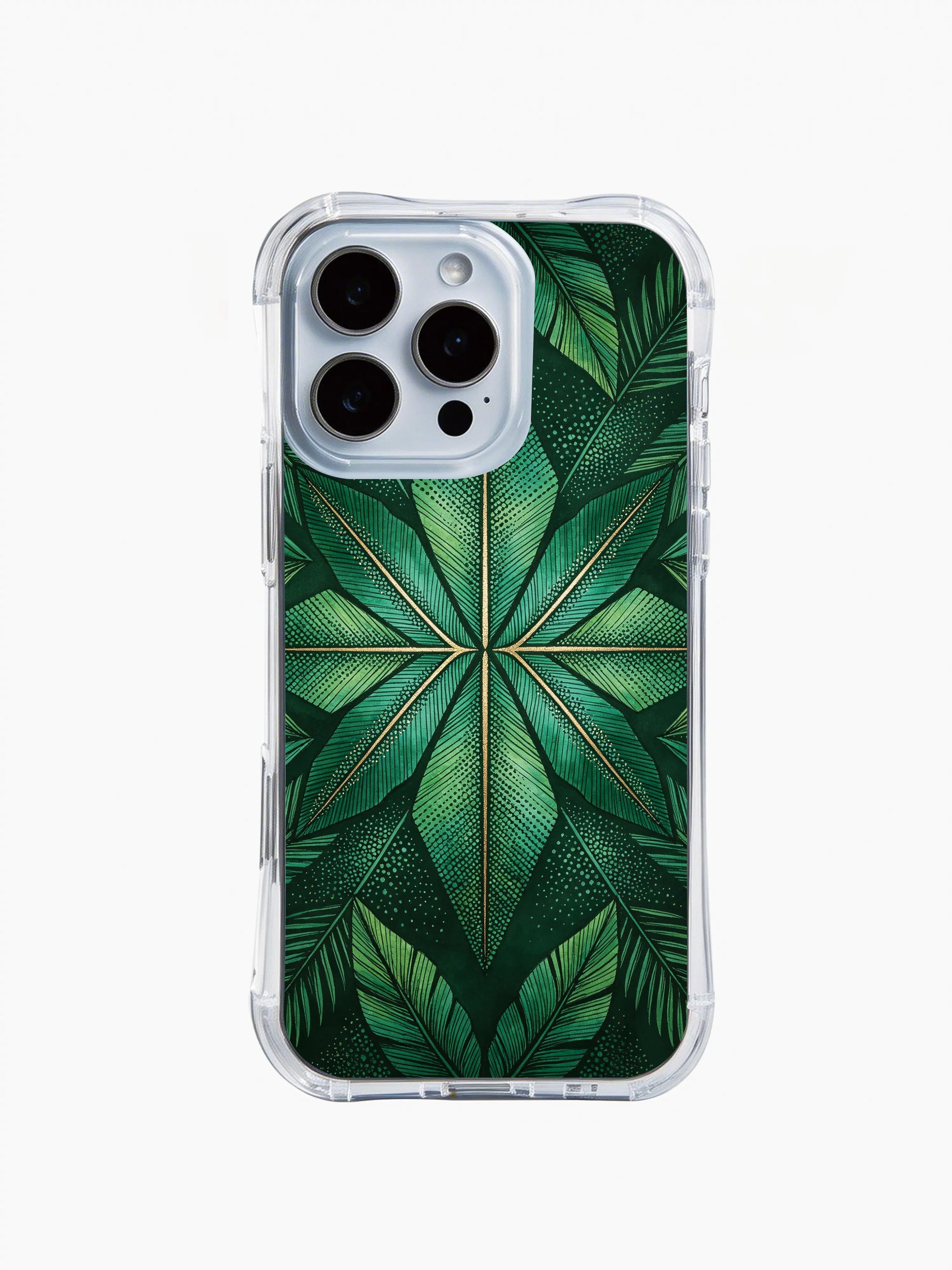 PhoneCasing iPhone 14 Pro Max Case showcasing emerald Navajo design, MagSafe compatible slim fit phone cover