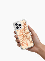 Ethnic arrow mosaic PhoneCasing iPhone 14 Pro Max Case with symmetrical tribal totem art and dotted texture details.