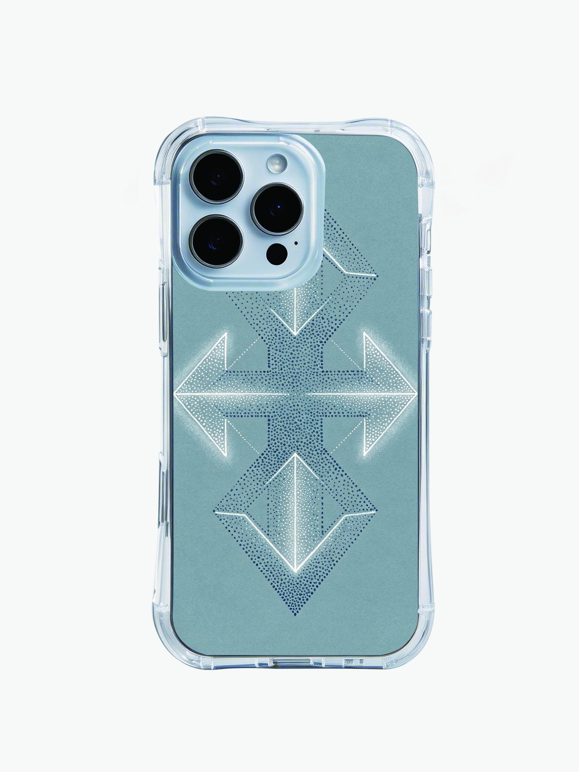 PhoneCasing iPhone 14 Pro Max Case geometric minimalist stippling, slim fit tribal arrow casing