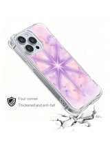 Hand-drawn watercolor neon PhoneCasing iPhone 14 Pro Max Case with a stippled arrow mandala, featuring a soft dreamy pastel gradient.
