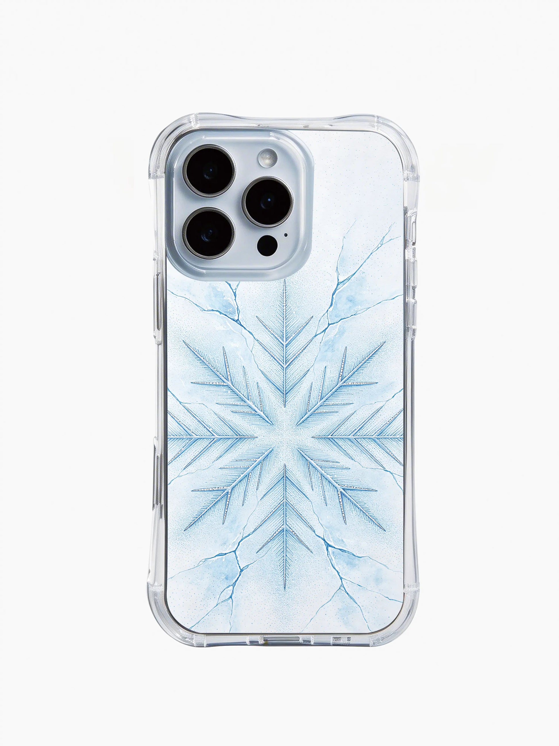 PhoneCasing iPhone 14 Pro Max Case with ice texture rune print, nordic aesthetic and hand-drawn stippled details