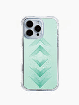 Frosted Totem: Small upper chevrons and a diamond lead into deeper green lower chevrons.