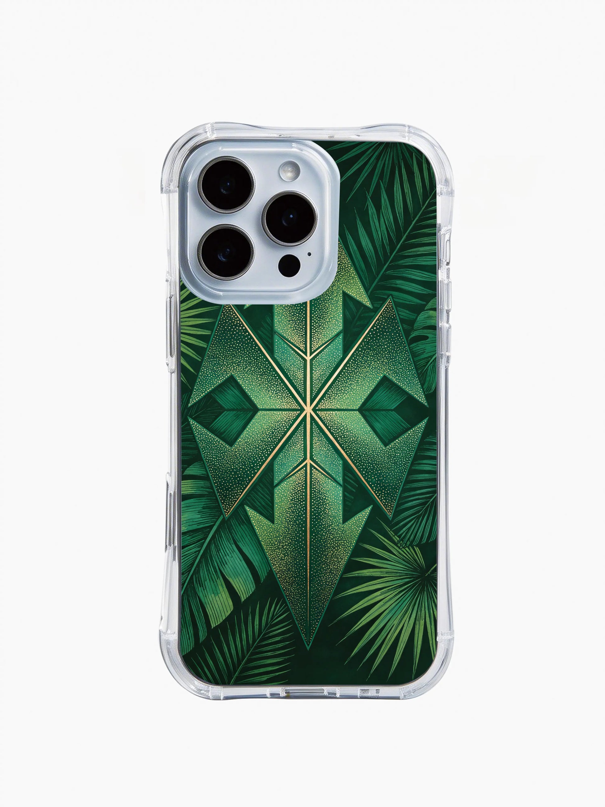 PhoneCasing iPhone 14 Pro Max Case with Navajo star tropical leaf pattern, fade-resistant boho-style phone cover
