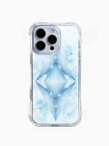 iPhone 14 Pro Max case with pastel blue chevron pattern