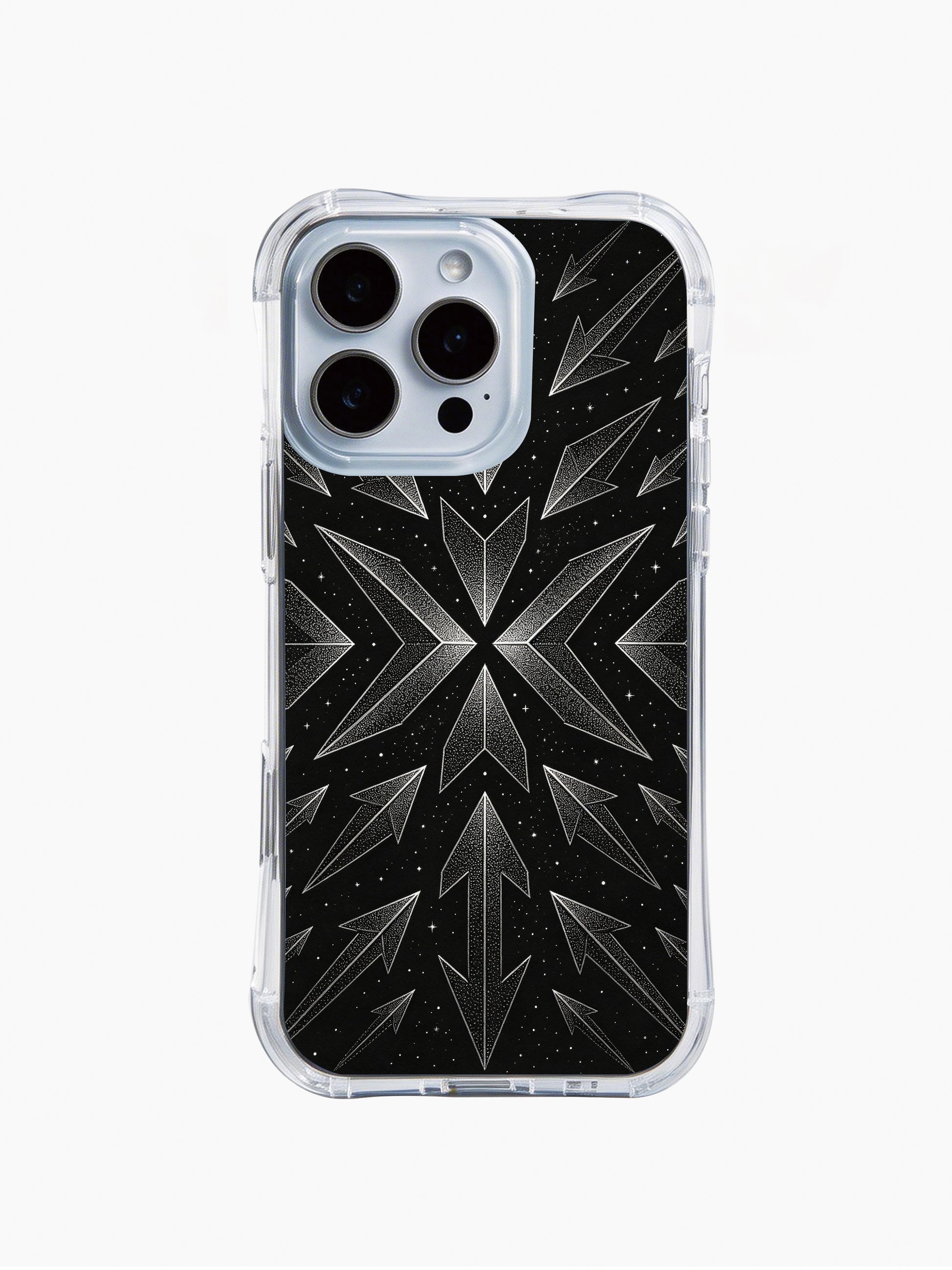 PhoneCasing iPhone 14 Pro Max Case with shockproof construction, featuring a detailed geometric art print.