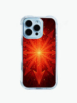 PhoneCasing iPhone 14 Pro Max Case with hand-drawn tribal arrow feather design, terracotta bohemian aesthetic, shockproof protective case.
