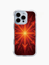 PhoneCasing iPhone 14 Pro Max Case with tribal star arrow design, terracotta background, ultra-slim shockproof protective case.

