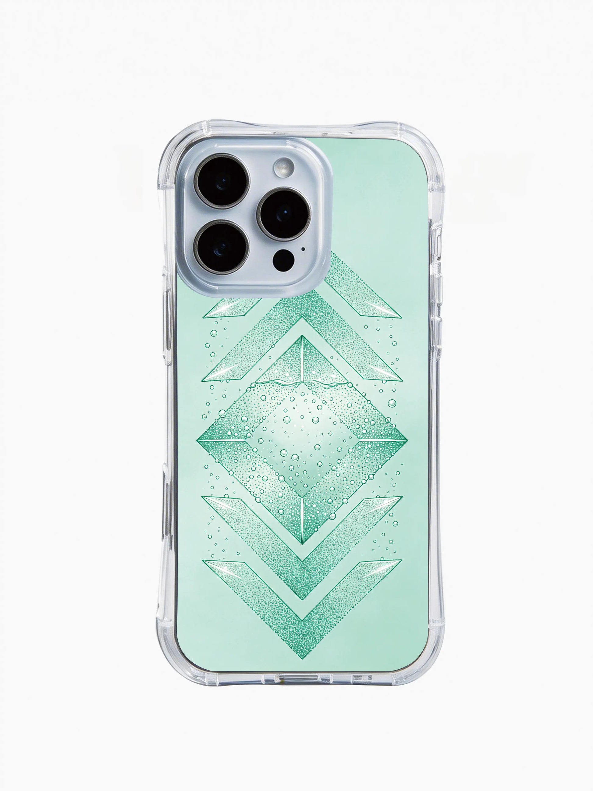 PhoneCasing iPhone 14 Pro Max Case featuring tropical mint water arrow design, shockproof lightweight protective casing