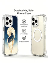 iPhone 15 case with aesthetic cosmic nautilus artwork