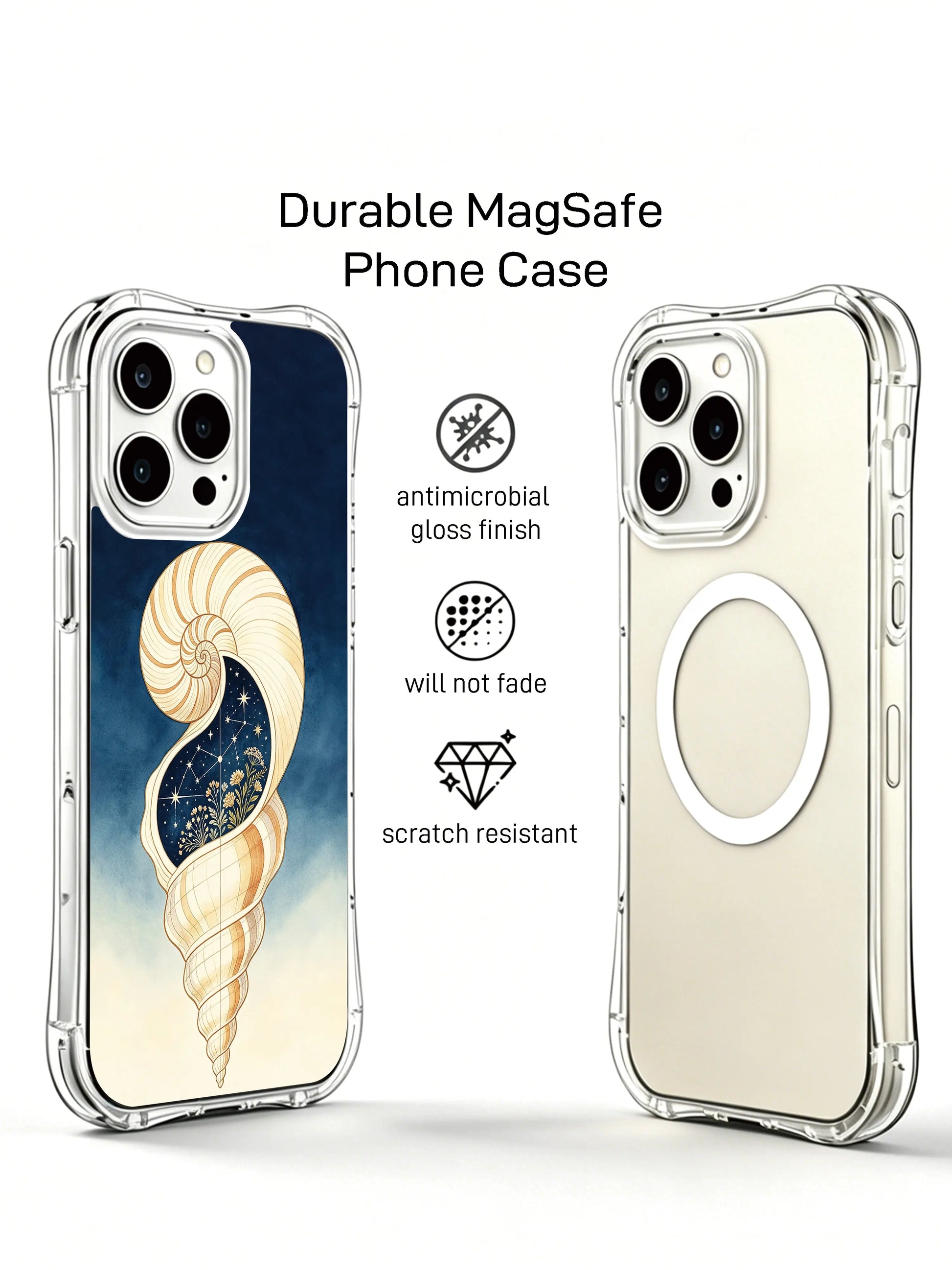 PhoneCasing iPhone 15 Case featuring premium aesthetic cosmic nautilus illustration