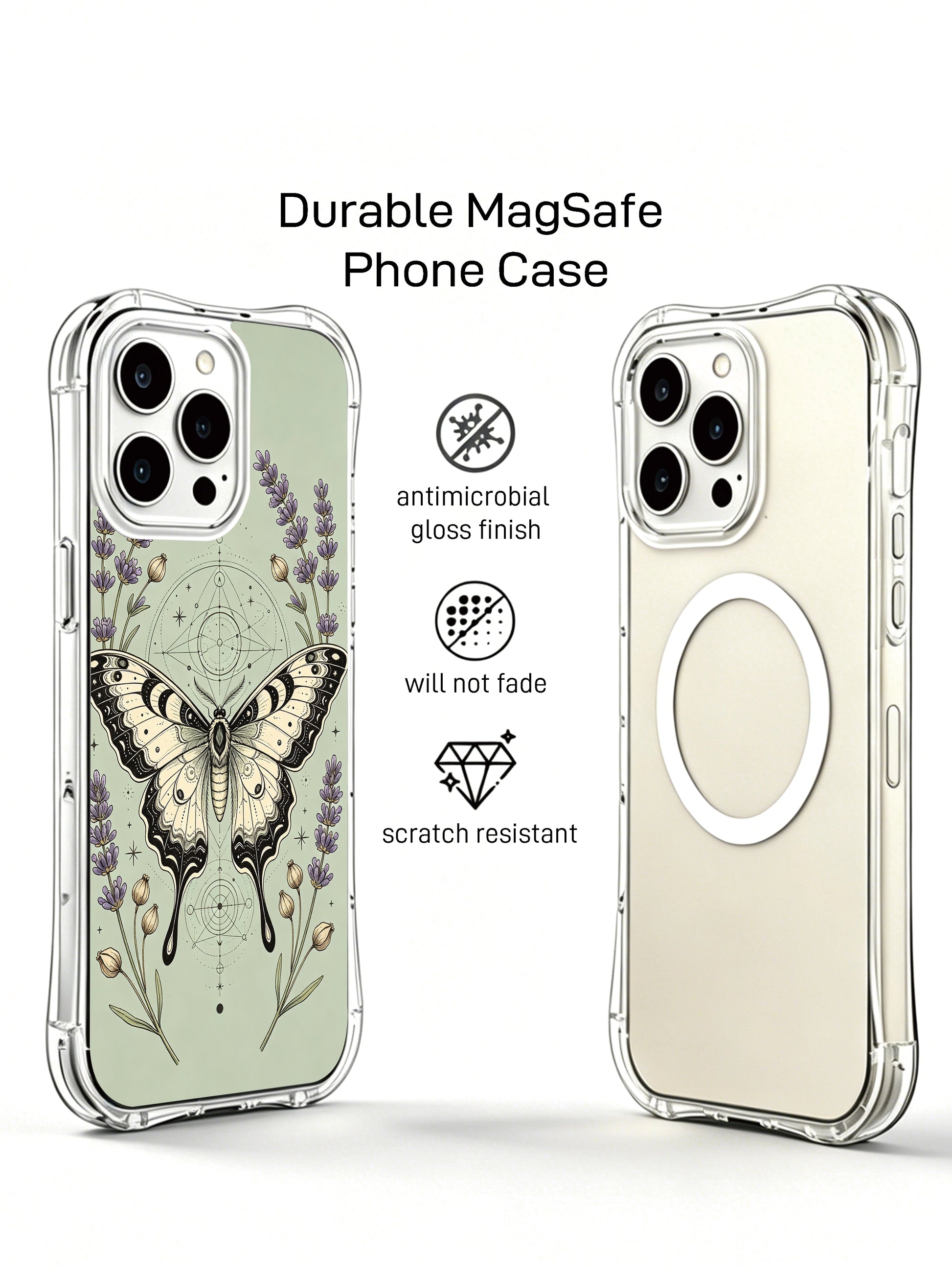 PhoneCasing iPhone 15 Case featuring premium aesthetic luna moth illustration

