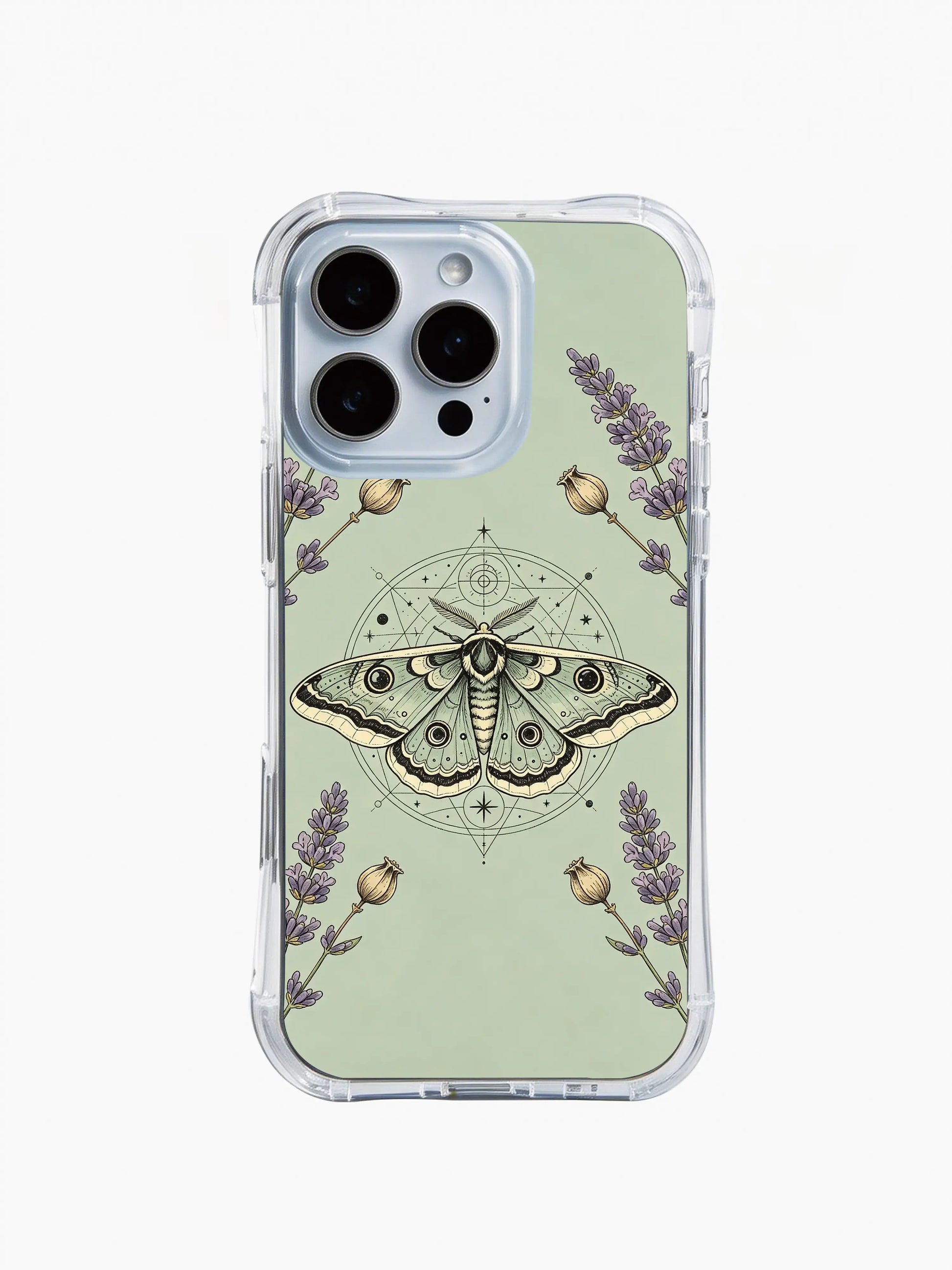 PhoneCasing iPhone 15 Case cosmic frequency sacred luna moth art case