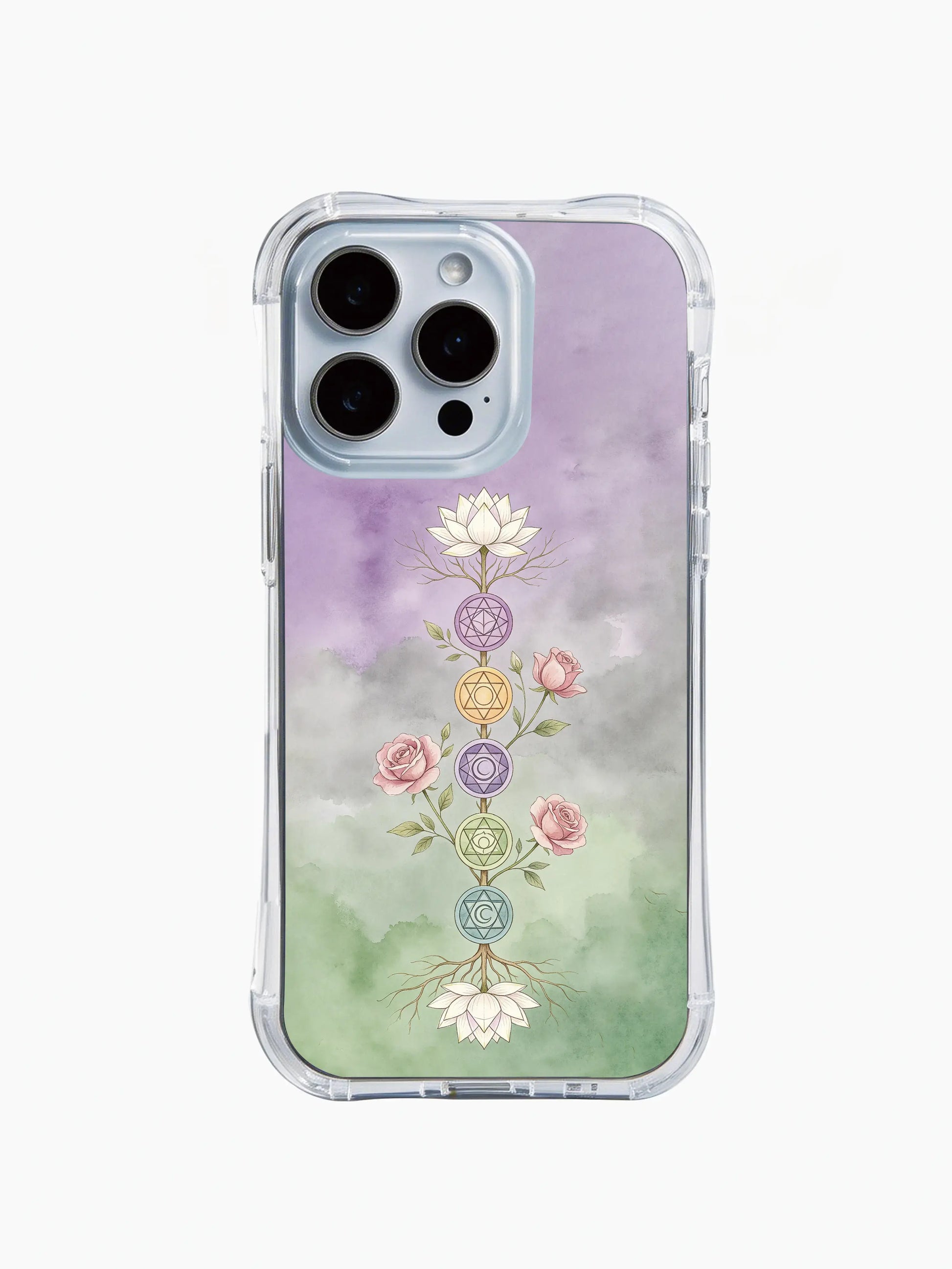 PhoneCasing iPhone 15 Case gold foil embossed chakra lineage art pattern
