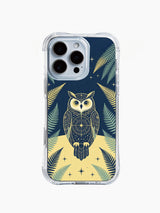 iPhone 15 case with a modern cosmic owl design