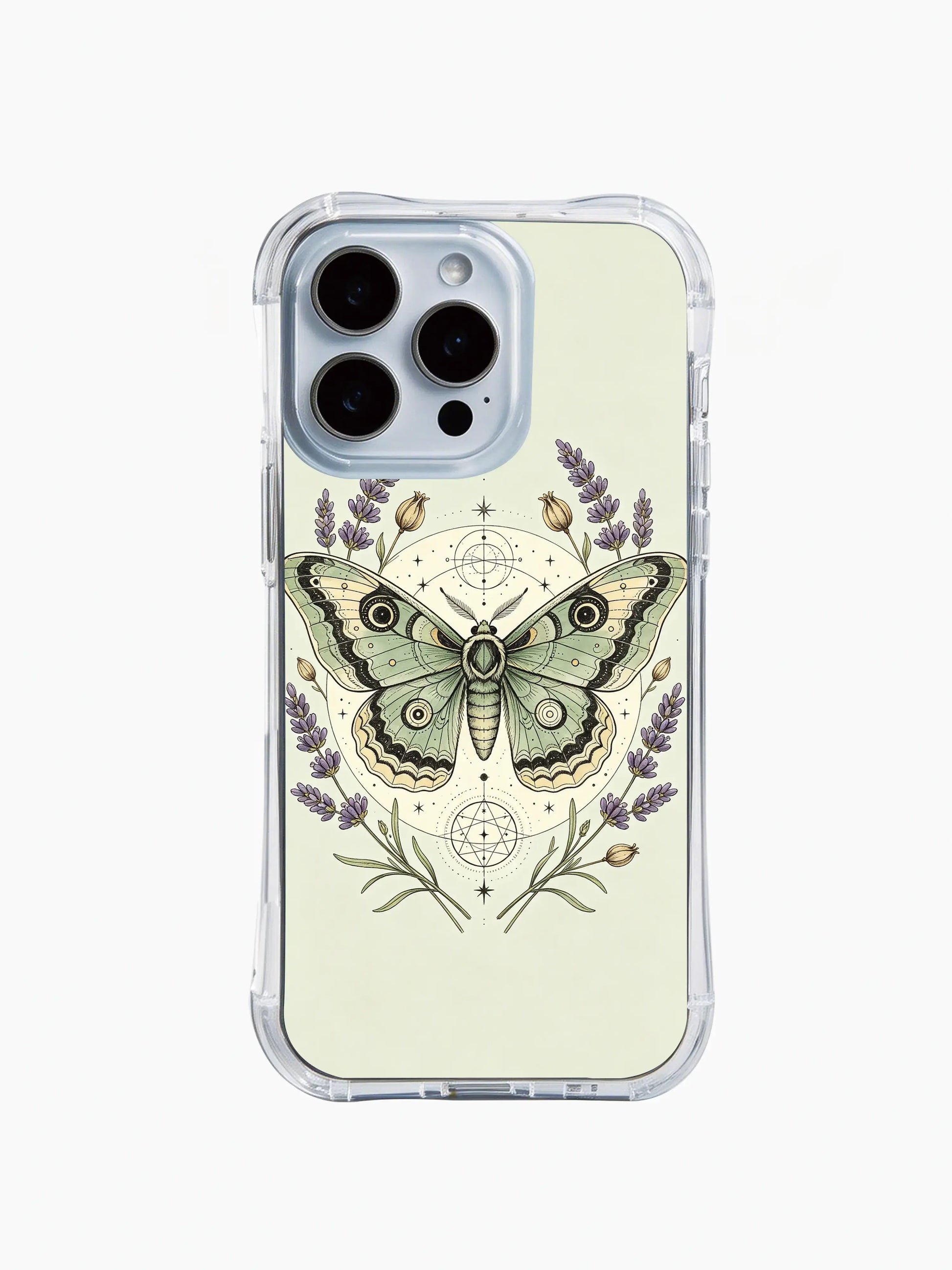 PhoneCasing iPhone 15 Case with oracle art card sacred luna moth design