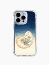 iPhone 15 case with cosmic nautilus artwork