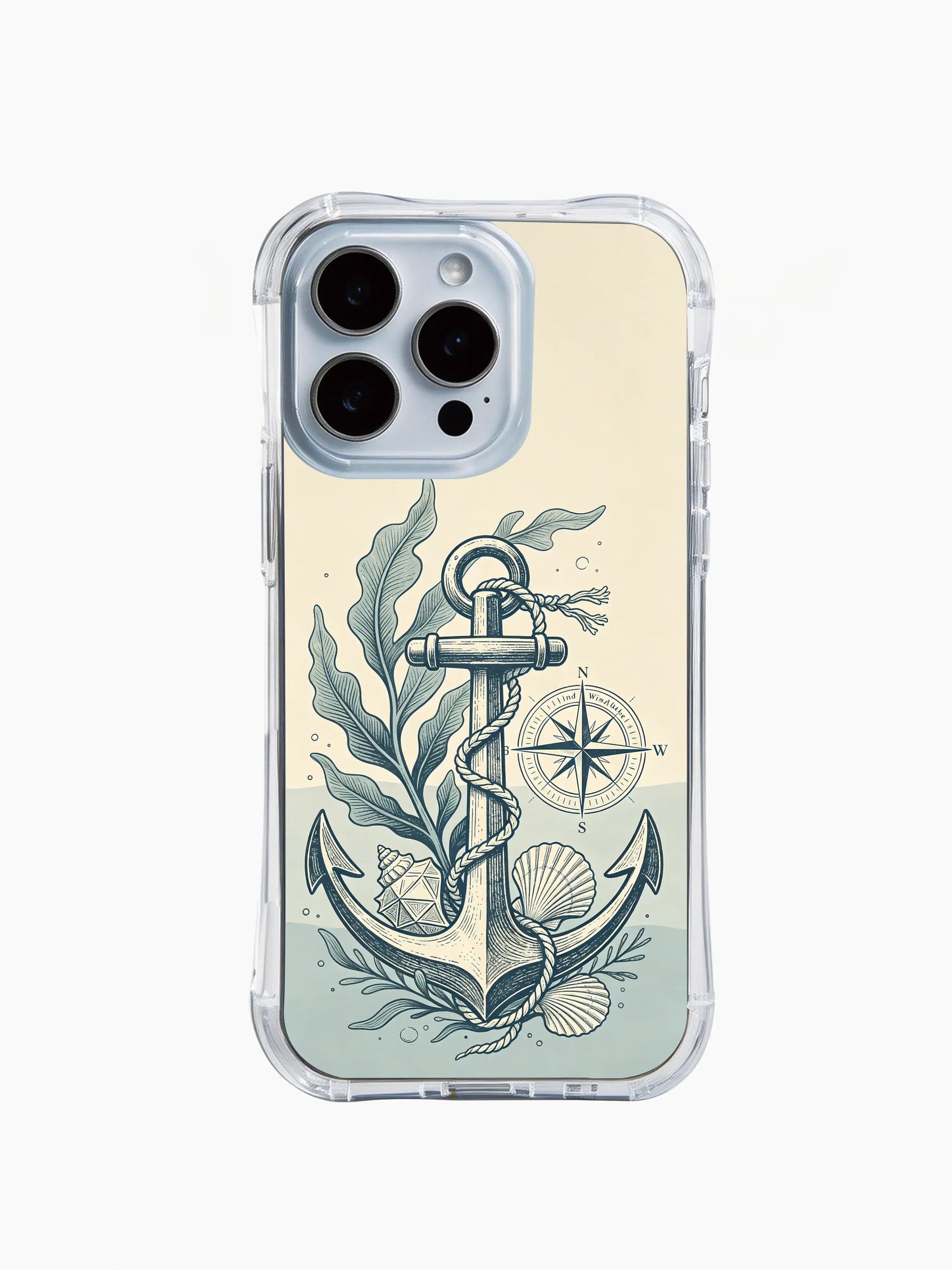 PhoneCasing iPhone 15 Case sacred sea shell and seaweed wrapped classic anchor design