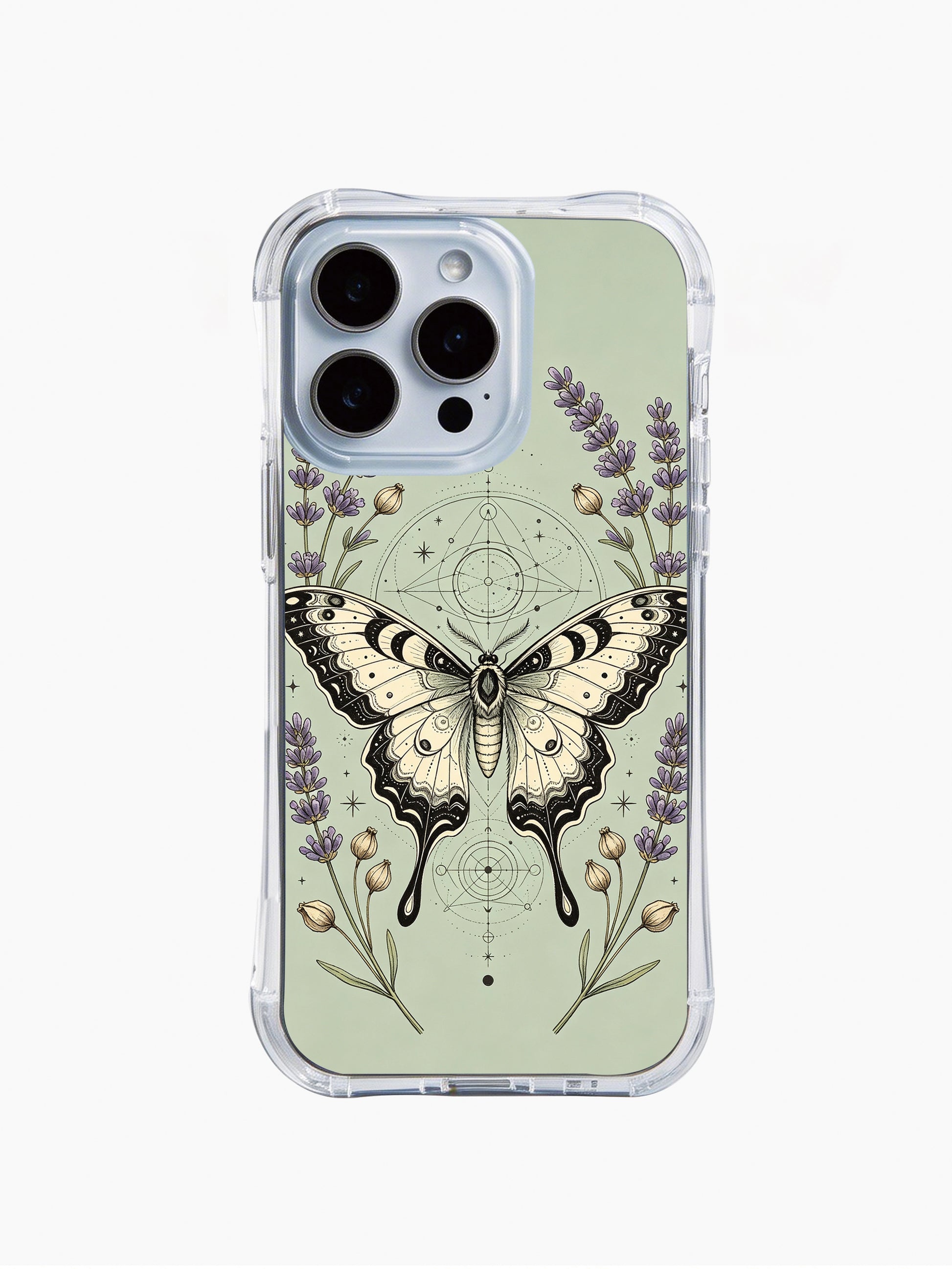 PhoneCasing iPhone 15 Case with artist designed sacred luna moth art by Selene Thorne