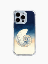 iPhone 15 case with nautilus, stars and vine artwork