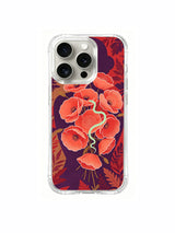 PhoneCasing iPhone 15 Pro Case with bold red poppy art, premium illustrated case for sophisticated women.