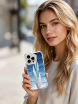 PhoneCasing iPhone 15 pro Case made in California, featuring Elena Rostova’s tranquil kelp and ocean design.
