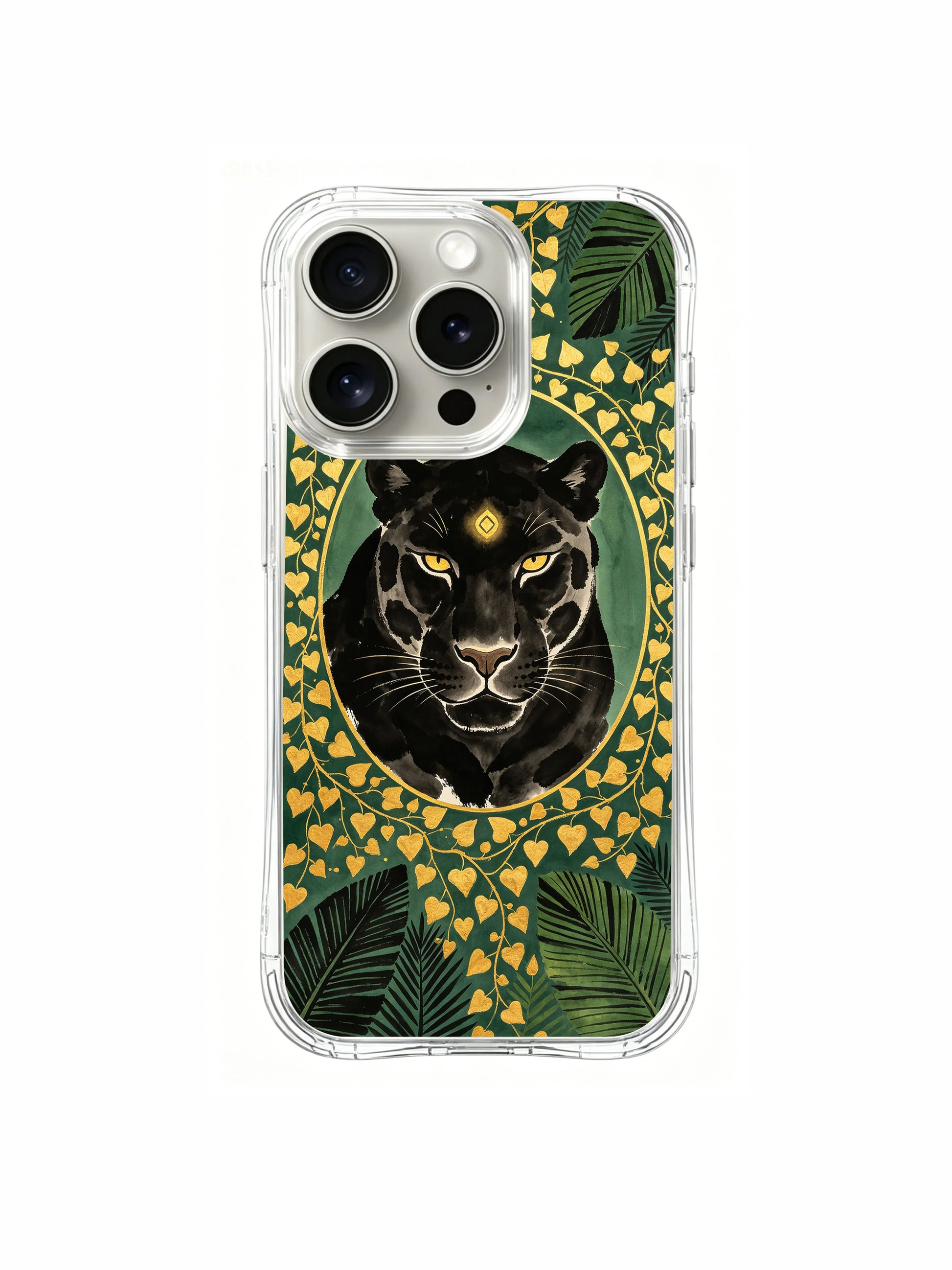 PhoneCasing iPhone 15 pro Case with tranquil sovereign panther art, bringing poised authoritative vibes to busy workdays.