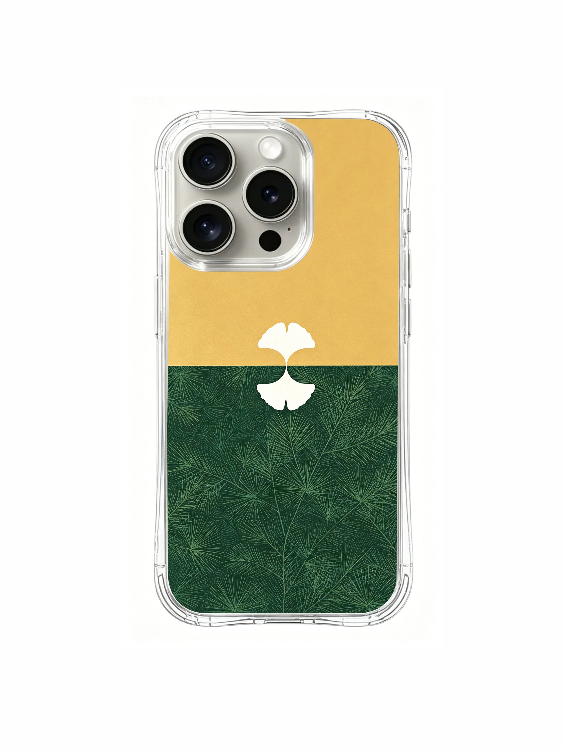 PhoneCasing iPhone 15 pro Case original Elena Rostova japandi foliage art, solitary ginkgo symbolizing breakthrough moments for career-focused women.