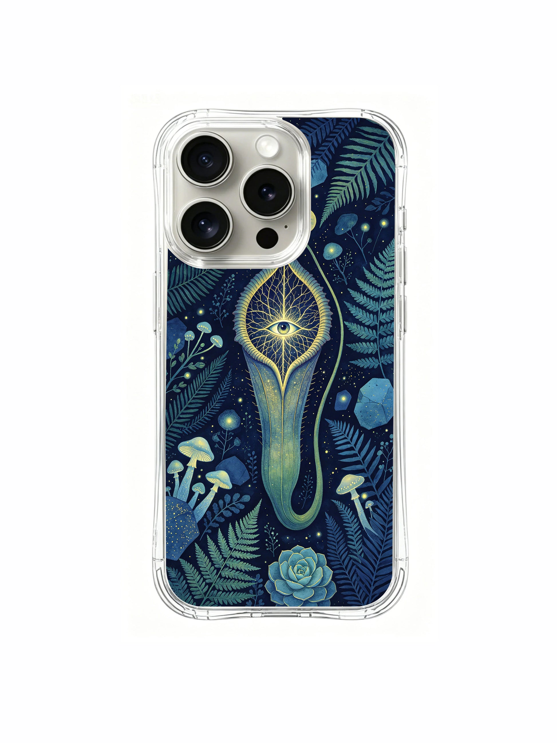 PhoneCasing iPhone 15 pro Case original Elena Rostova fine art, night flytrap symbol supporting mental focus and grounded intuition.
