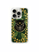 PhoneCasing iPhone 15 pro Case sophisticated tropical panther styling, refined everyday accessory for ambitious plant & big cat art lovers.