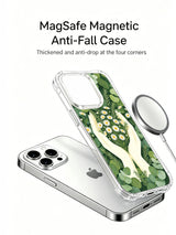 Green eucalyptus and daisy artwork artwork on an iPhone 15 Pro case