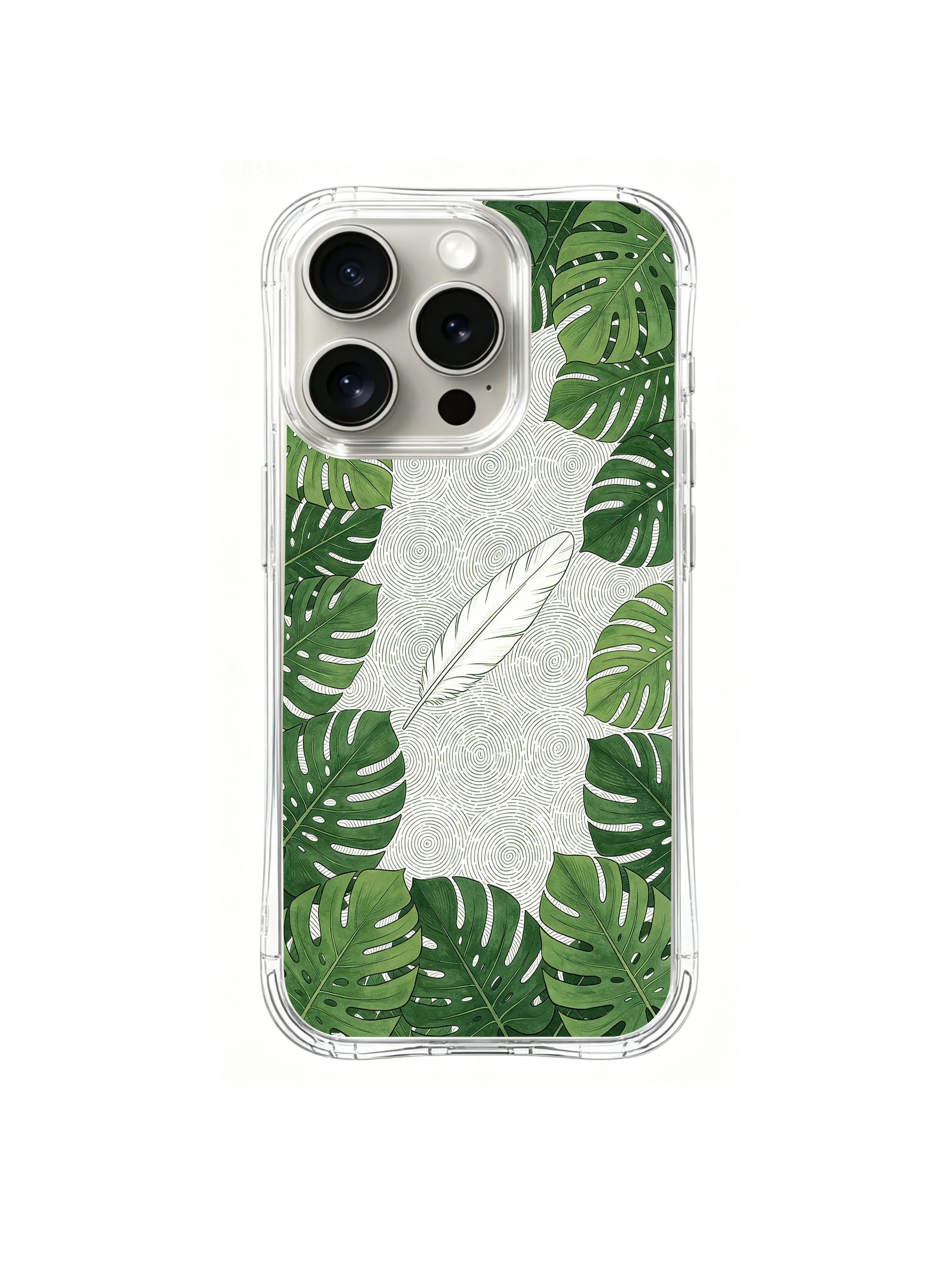 PhoneCasing iPhone 15 Pro Case grounded tropical nature design, crafted to help you feel centered in busy days.