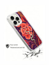 PhoneCasing iPhone 15 Pro Case illustrated poppy art, featuring the healing snake and feminine silhouette motif.
