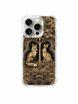 PhoneCasing iPhone 15 pro Case limited luxury artist collaboration, symbolic focus-filter fox-rabbit design built for composed leadership women.