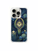 PhoneCasing iPhone 15 pro Case serene dark botanical zen design, night flytrap motif brings focus amid busy work schedules.