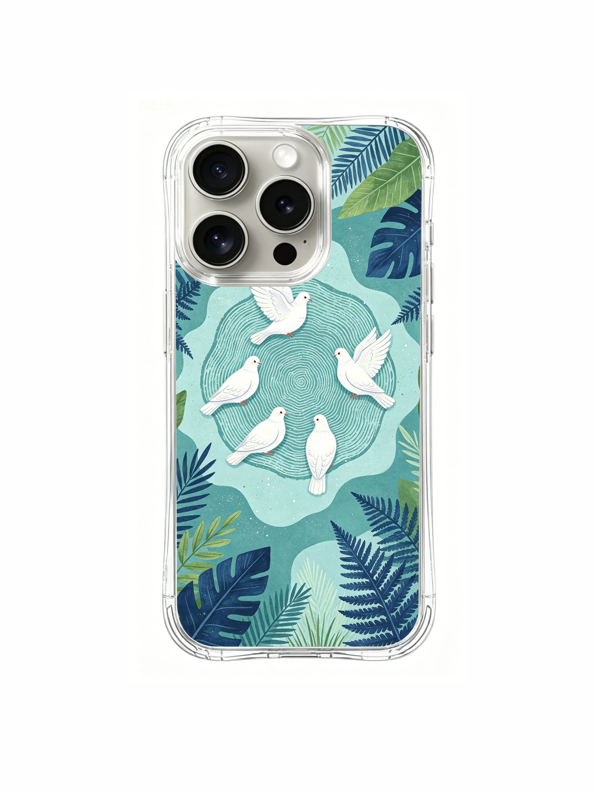 PhoneCasing iPhone 15 Pro Case organic fluid silhouette and topographic linework dove art