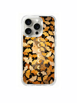 PhoneCasing iPhone 15 pro Case with organic ginkgo leaves and moon patterns, a bold, sophisticated statement for your device.