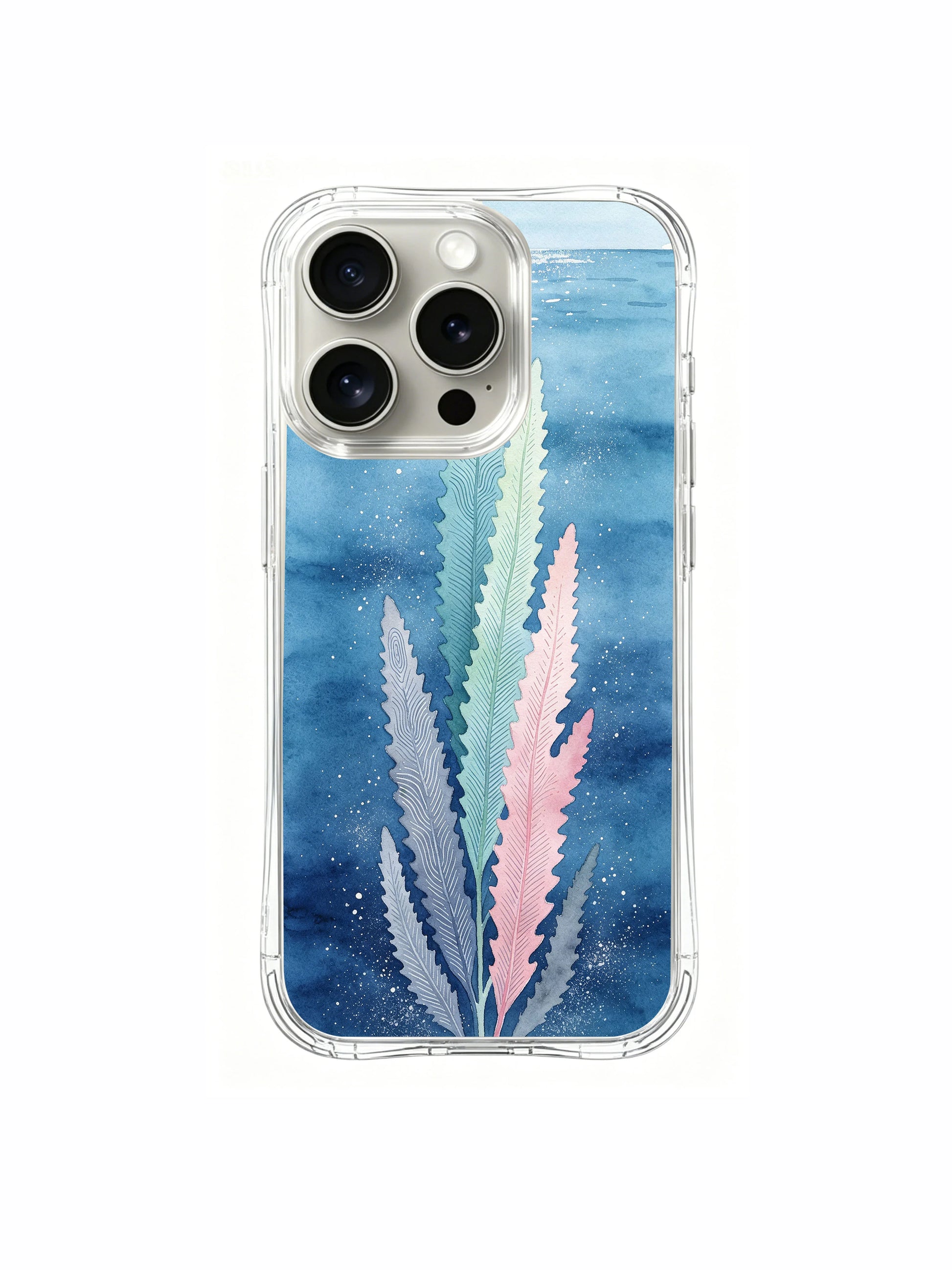 PhoneCasing iPhone 15 pro Case scratch-resistant seaweed protective case, fade-proof and anti-drop with the ocean print.
