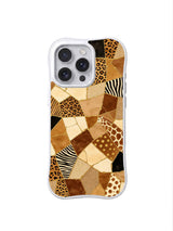 PhoneCasing iPhone 15 pro max back cover featuring Aurelia Wilden's signature puzzle piece hidden animal mark tapestry print, museum-quality art phone case.
