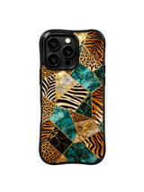 PhoneCasing iPhone 15 pro max back cover made in California, wild gem facet art jewelry print, premium domestic made phone case.