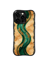 PhoneCasing iPhone 15 pro max back cover made in California, oasis leopard collector art print, premium domestic made phone case.