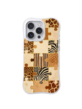 PhoneCasing iPhone 15 pro max back cover made in California, gold sand puzzle mark vintage art print, premium domestic made phone case.