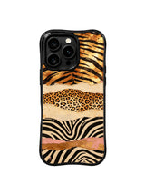 PhoneCasing iPhone 15 pro max back cover made in California, hand-painted bronze tiger weave artist print, premium domestic made phone case.