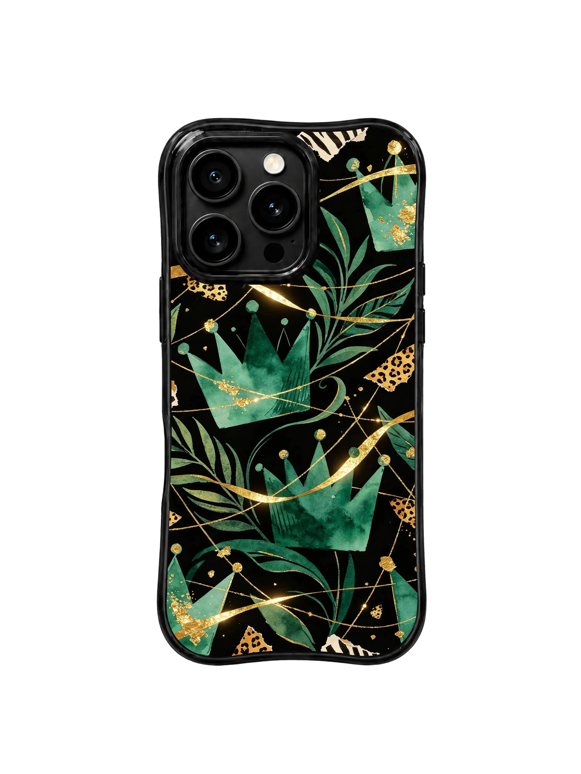 PhoneCasing iPhone 15 pro max case from the Wild Gilded Safari collection, wild crown design by artist Aurelia Wilden