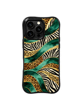 PhoneCasing iPhone 15 pro max case, Aurelia Wilden artist collaboration emerald leopard gold river luxury phone cover, premium protective casing for women.